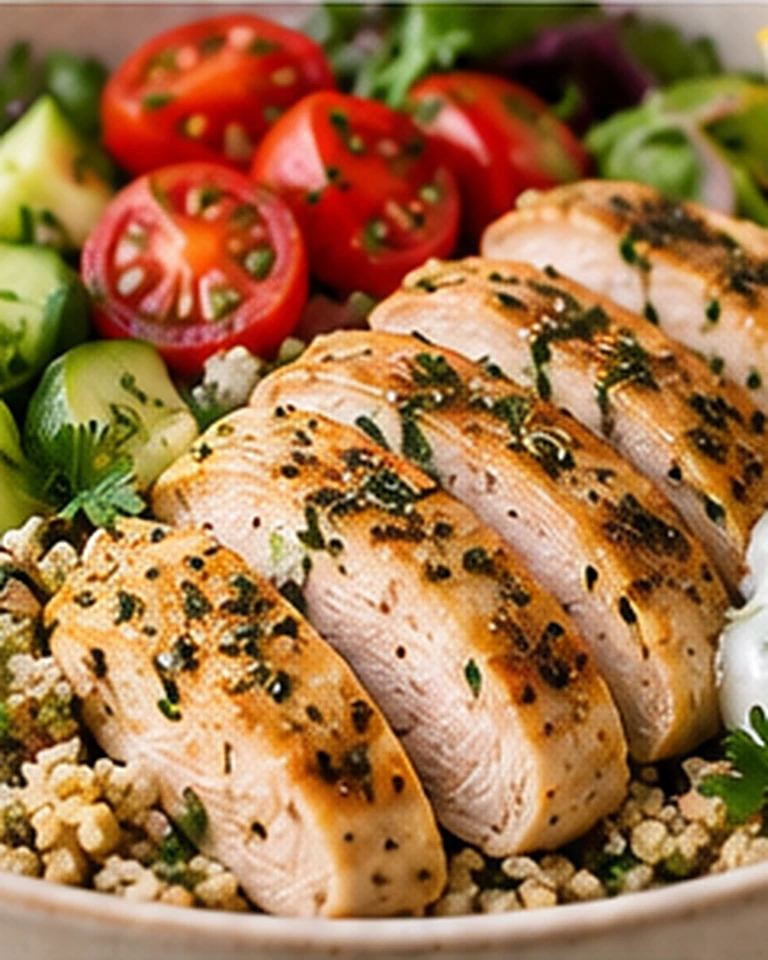Lemon Herb Chicken Quinoa Bowl