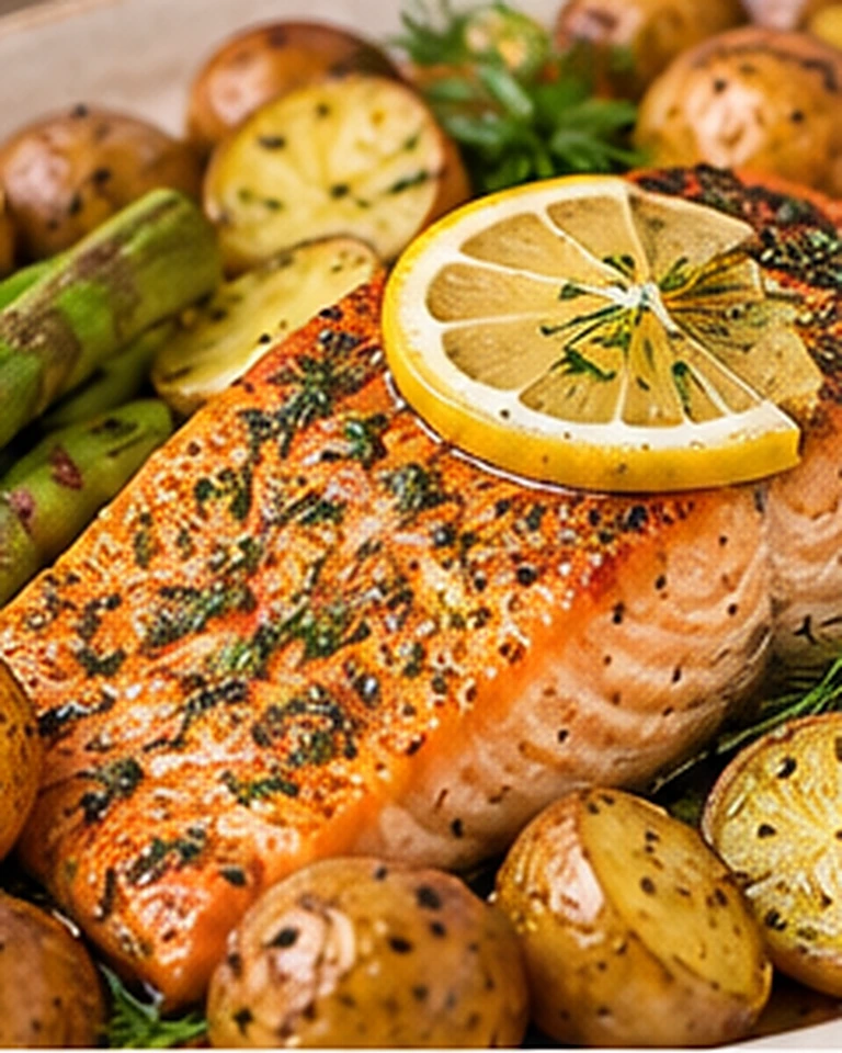 Sheet-Pan Lemon Salmon with Asparagus & Potatoes